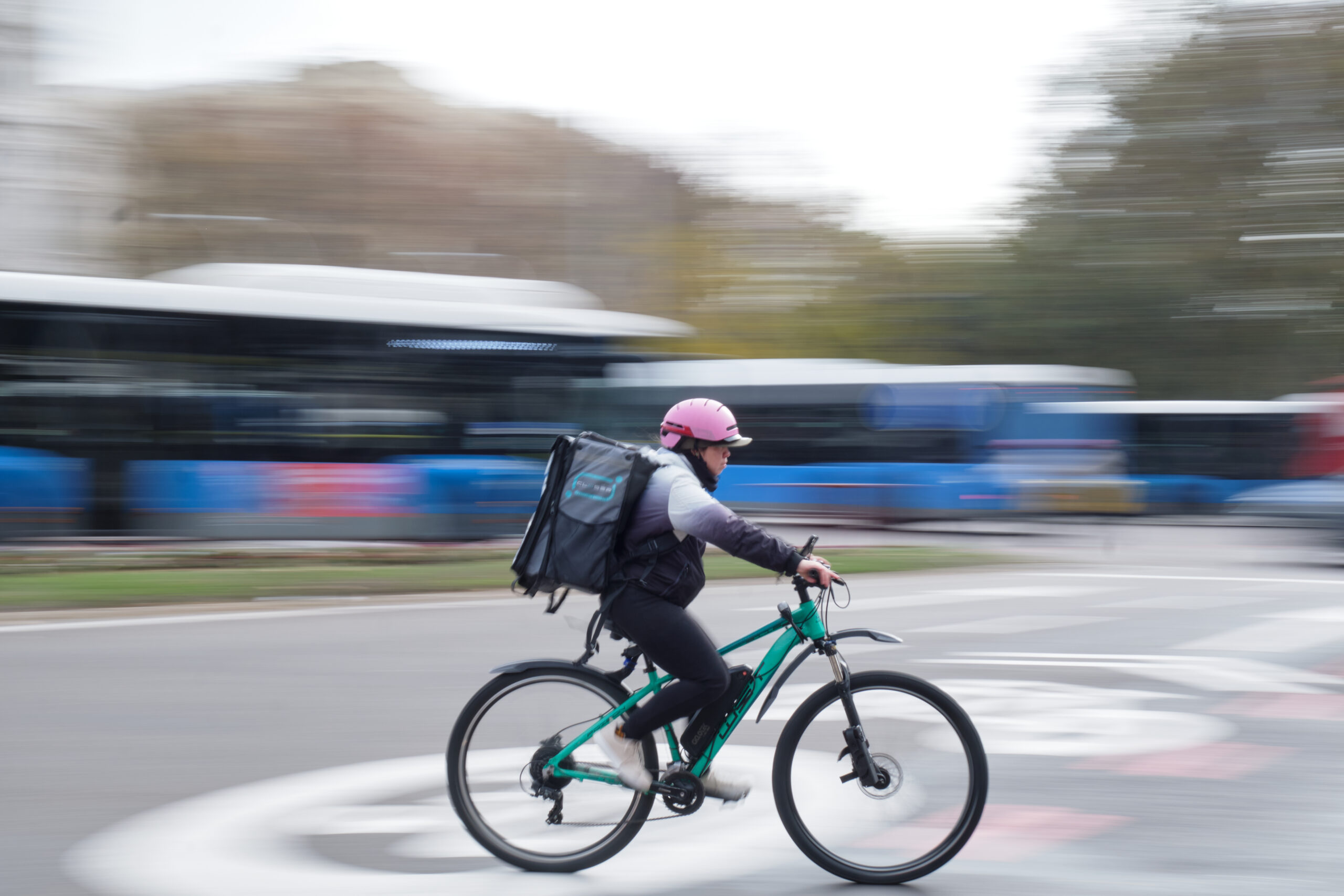 cyclist with a blurr background