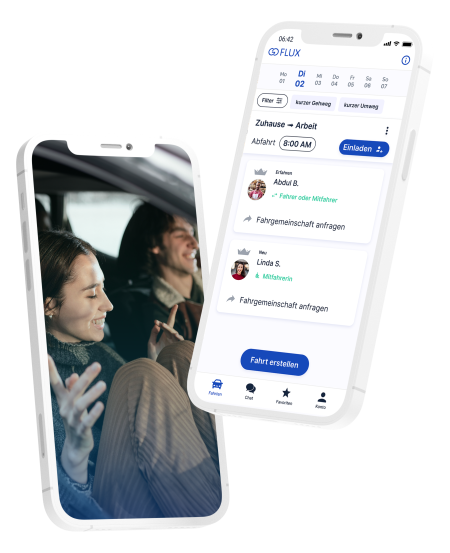 Carpooling application on mobile phone